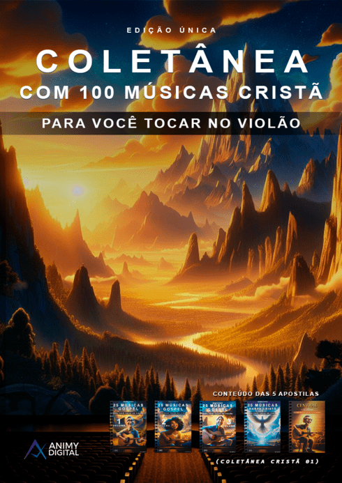 APOSTILA - COLETÂNEA 100 MÚSICAS GOSPEL + CURSO BÁSICO INCLUSO CAPA COMUM